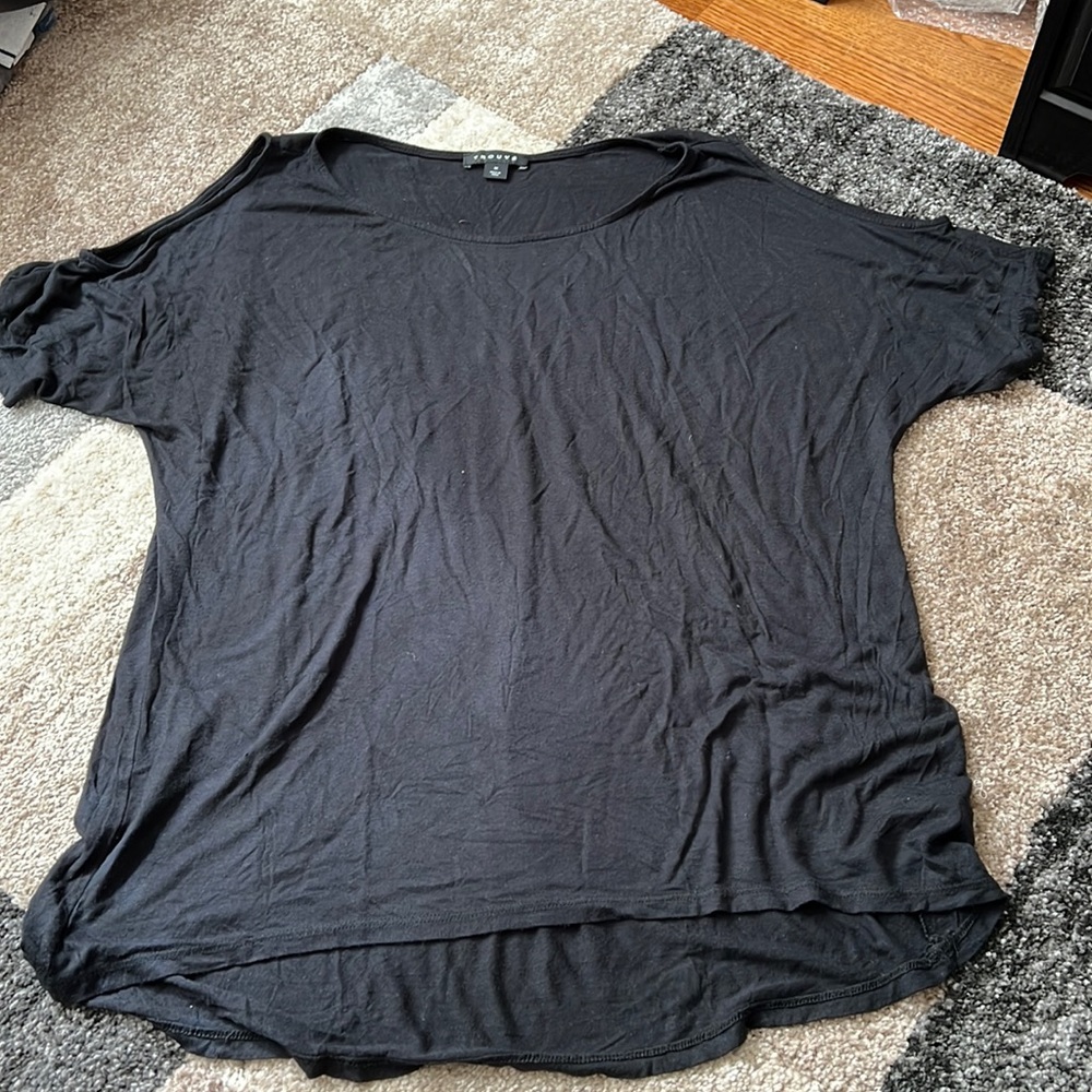 Trouvé cold shoulder tee, black, size M